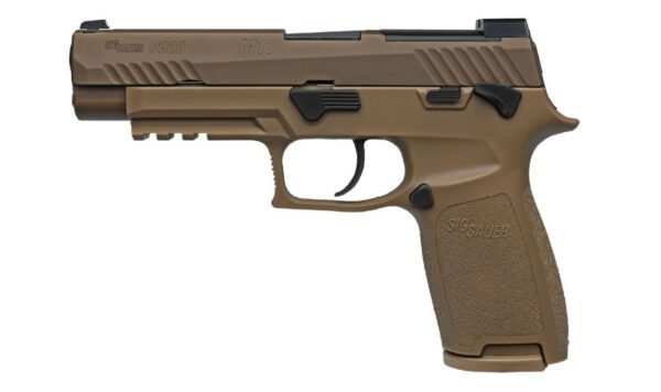 Sig Sauer P320 M17 9mm Full-Size Flat Dark Earth (FDE) Pistol with Manual Safety (One Mag